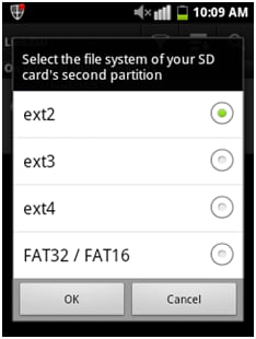 Android SD-Karte partitionieren Schritt 7
