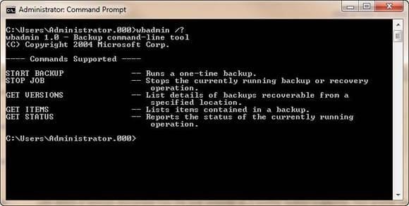 backup hard drive with command prompt