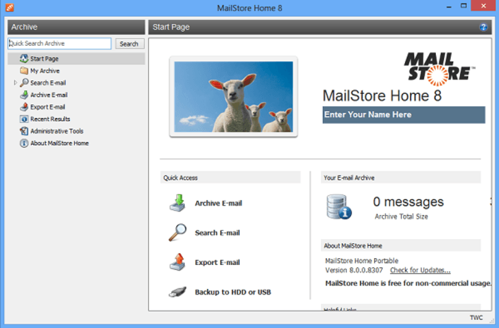 mail store home hotmail backup