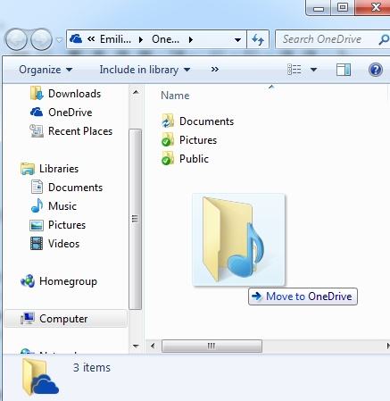 Dateien auf OneDrive verschieben