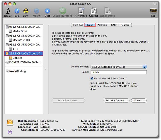 Consejos para usar Flash Drive en el formato de Mac borrar en Mac