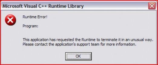 windows runtime error
