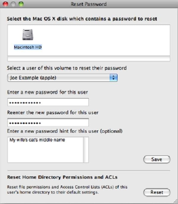 Passwort-Wiederherstellung Mac