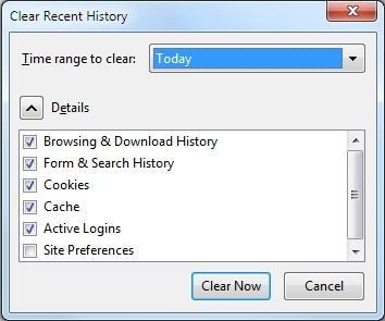 clear download history in firefox