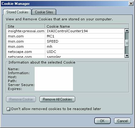 erase cookies in Netscape