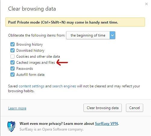 clear web browser cache