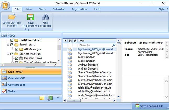 recover deleted contacts from PST files step 3