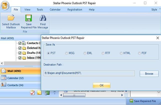 recover deleted email from PST file step 1