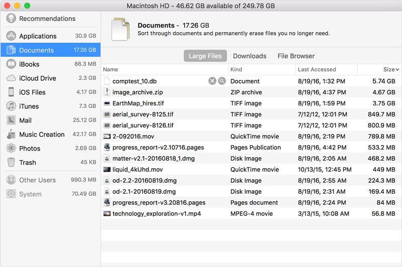 free up storage space on mac step 3