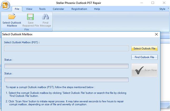 recover files from password-protected PST step 1