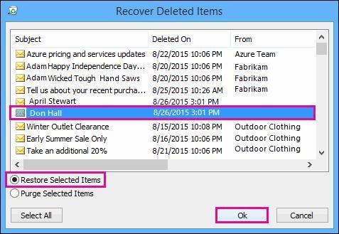 Outlook-Kontakte wiederherstellen Schritt 3