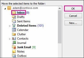  recuperar notas deletadas do Outlook 2010 passo 3