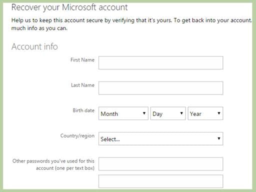outlook email password recovery