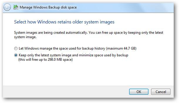 manage computer backup size