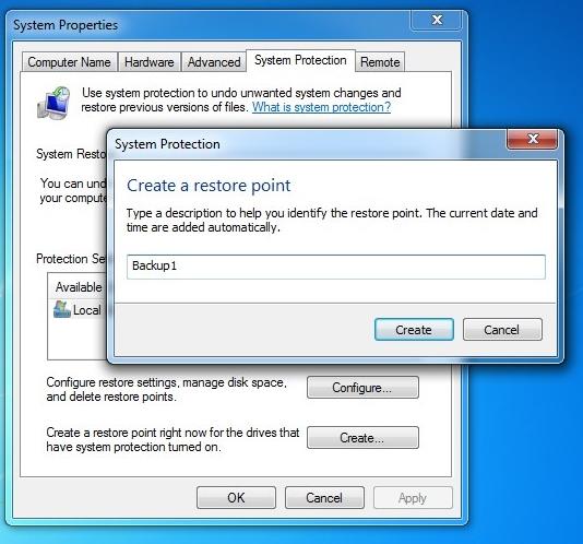 Copia de seguridad del registro de Windows 7
