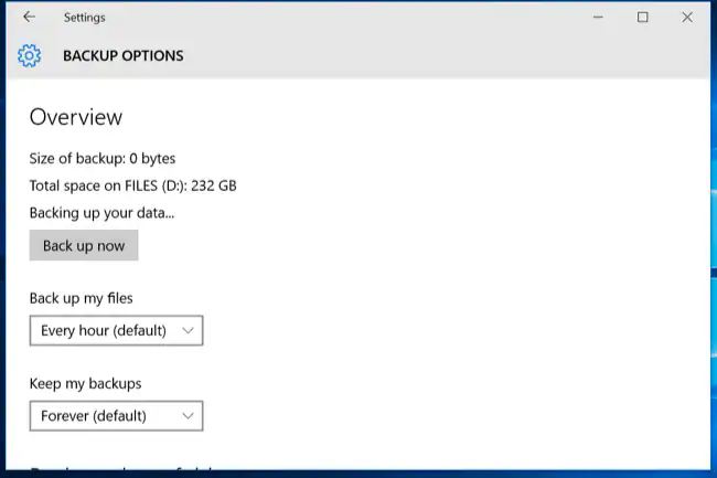 Set up laptop backup to external hard drive