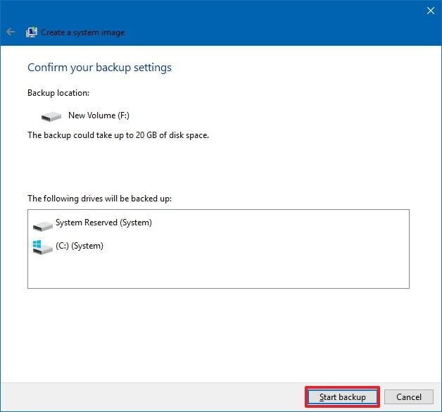 Windows 10 Image Backup