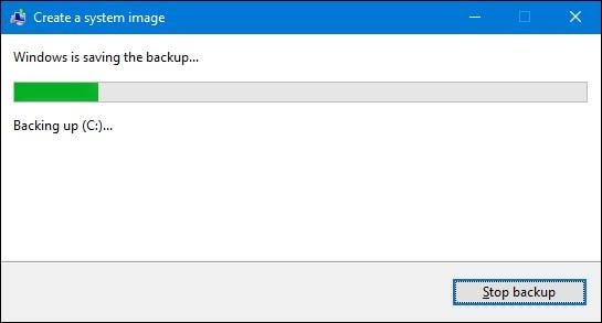 Windows 7 Image Backup process