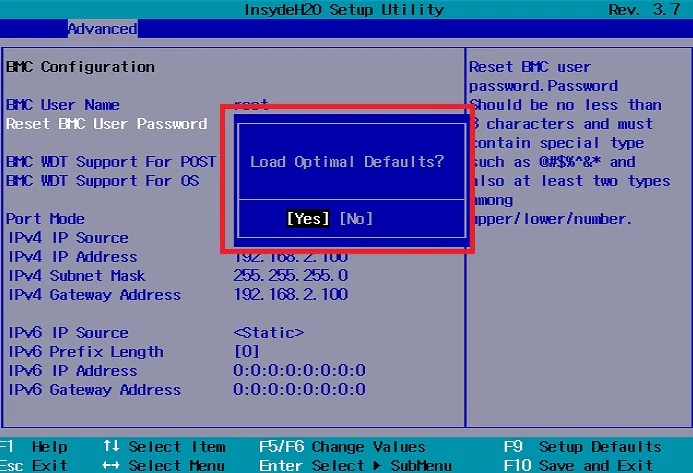 reset bios