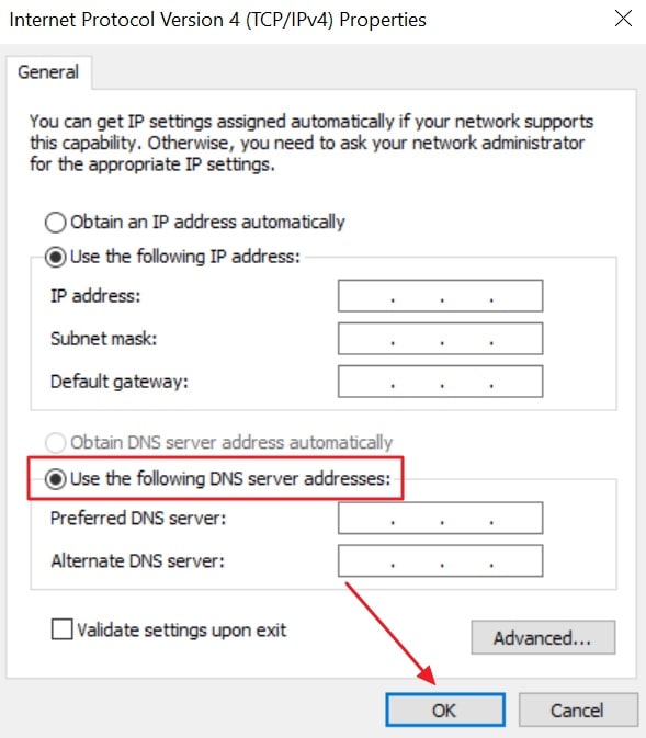 change dns server