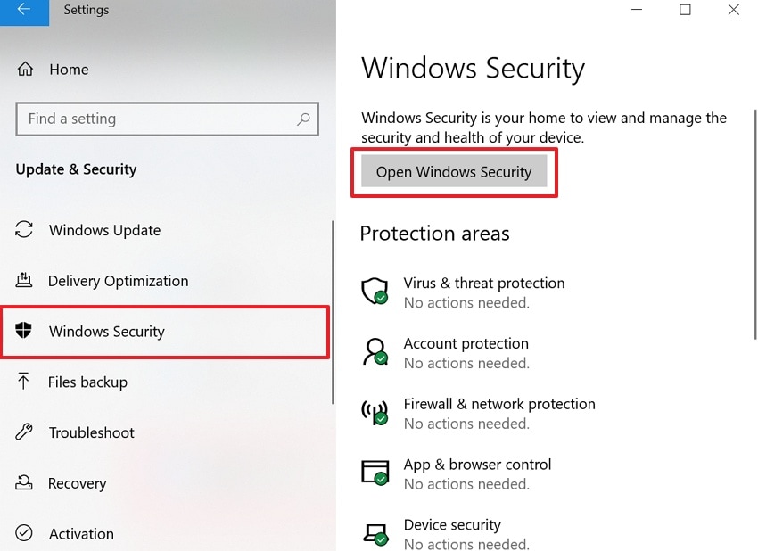 open windows security