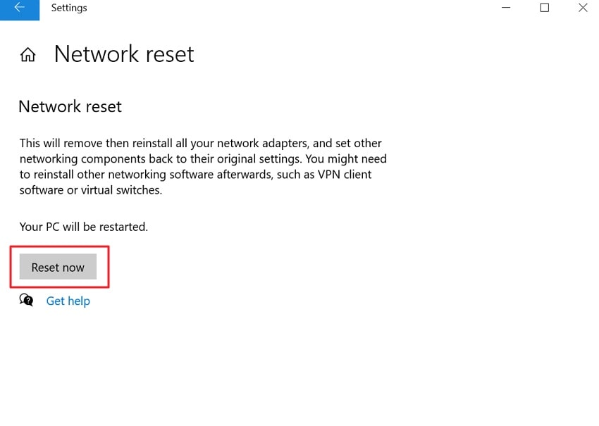 reset internet connection