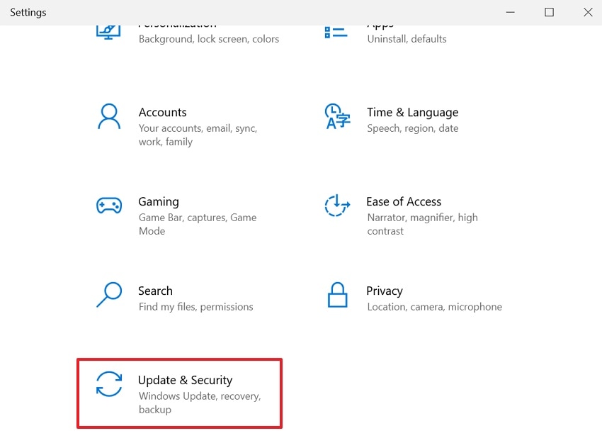 access update and security from settings