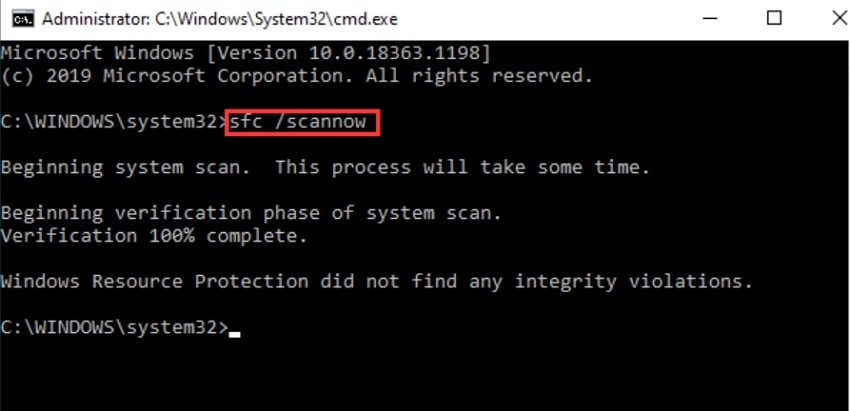 enter the scan command
