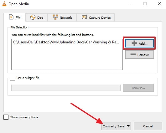add corrupted video file hit convert save
