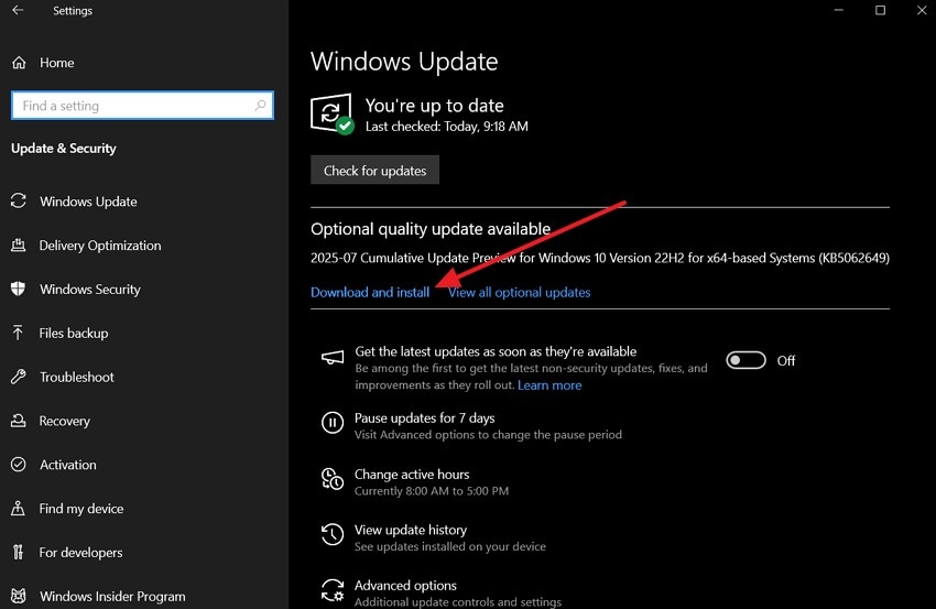 download and install windows update