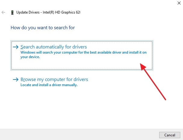 search automatically for drivers