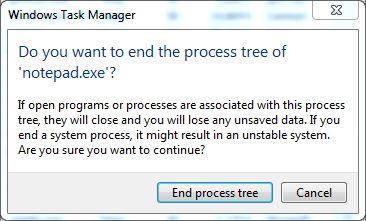 在 Windows 中通過結束進程樹刪除正在使用的檔案