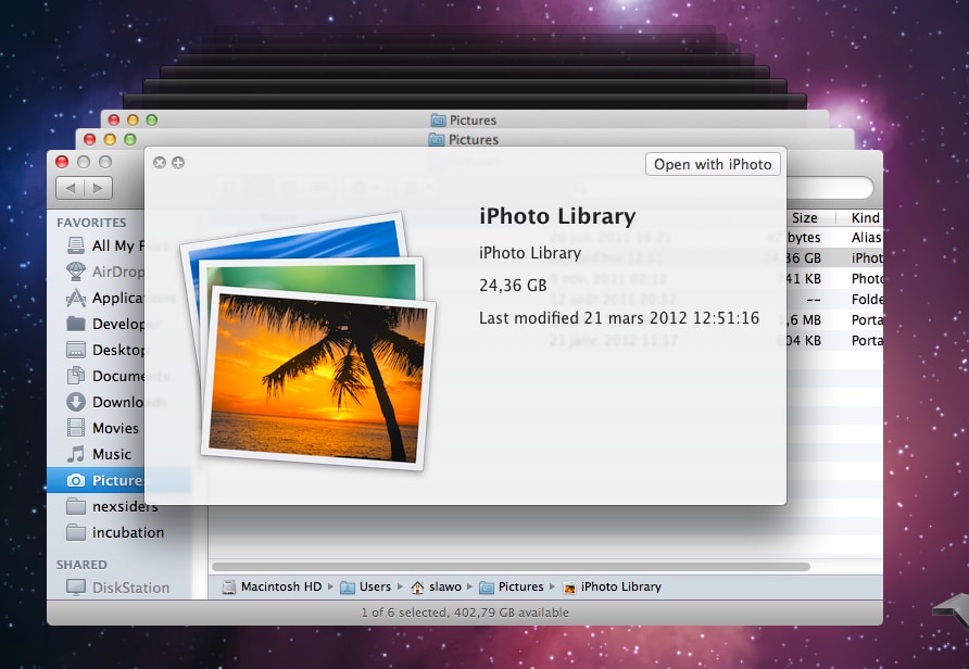 how to recover iphoto library from Time Machine