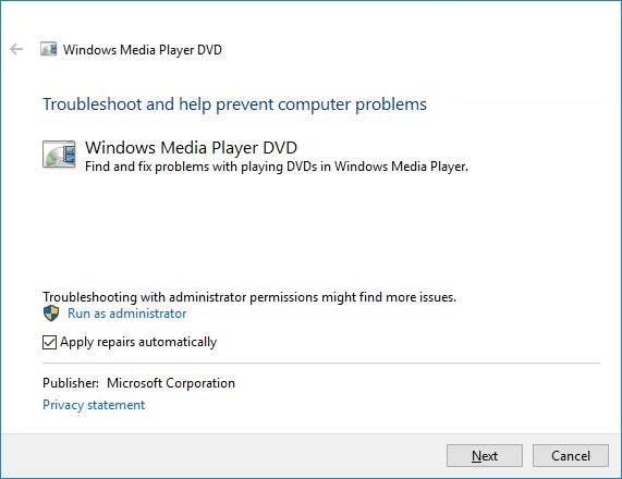 windows media player for windows 10 not playing dvd