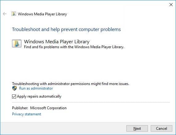 Windows media player bibliothèque