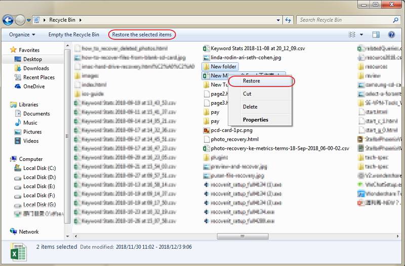 how to purge entire folders from deleted items recovery