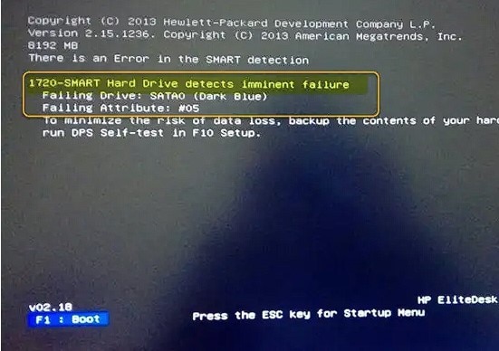 1720 smart hard drive detects imminent failure failing attribute 05