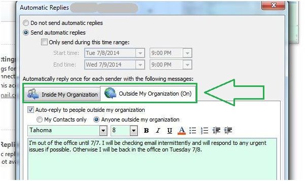 Pasos para configurar respuesta fuera de oficina en Outlook 2014