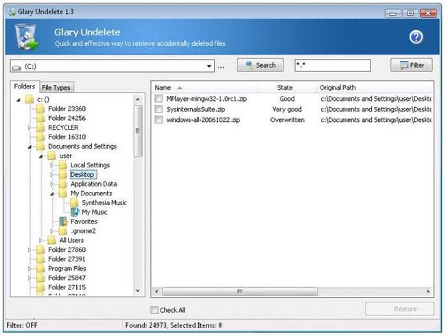 free SD card data recovery software -Glary undelete