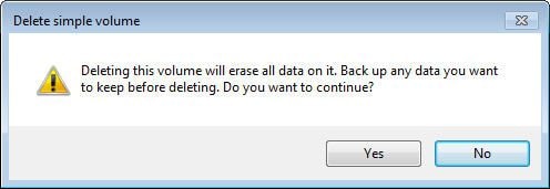 delete partition in Windows 7