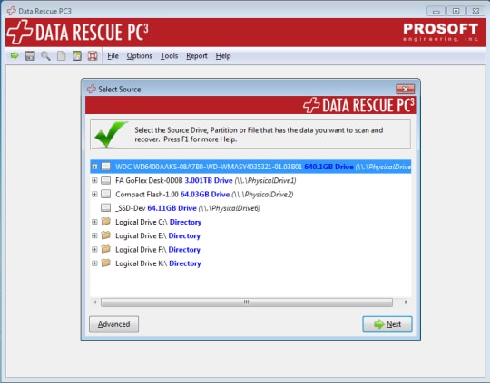 software gratuito de recuperação data rescue