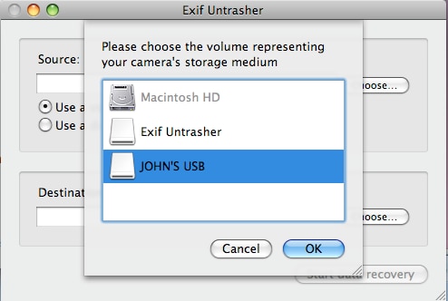 Recuperação gratuita para o Mac com o Exif Untrasher
