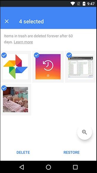 recuperar fotos borradas de Samsung Galaxy desde Google Photo
