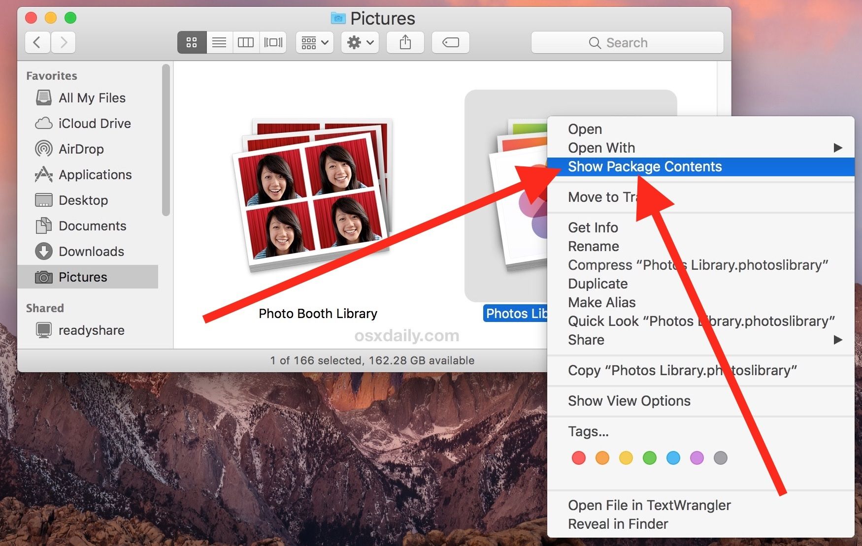 Emplacement de stockage de photos sur Mac