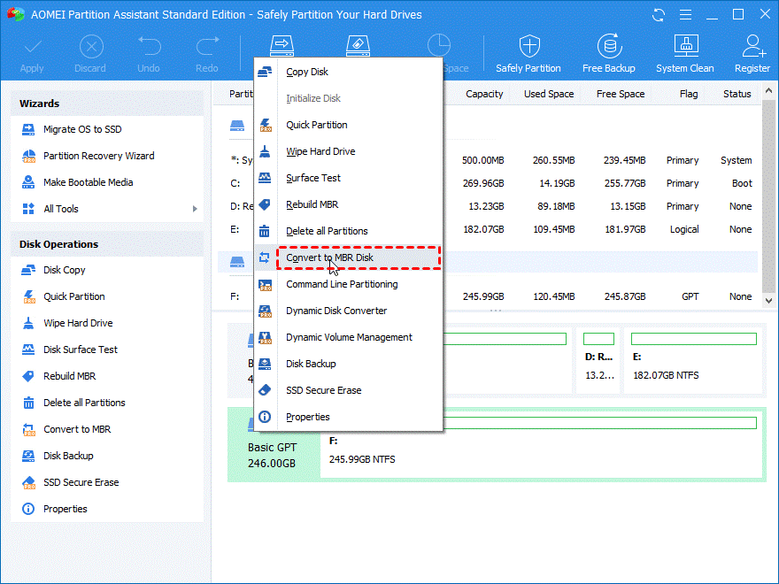 convert mbr to gpt iso