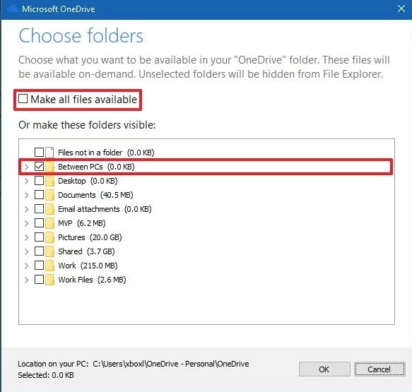 choose hard disk folders