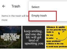 empty trash on android