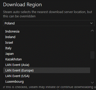 download region