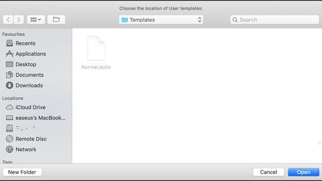 new folder for word doc on mac