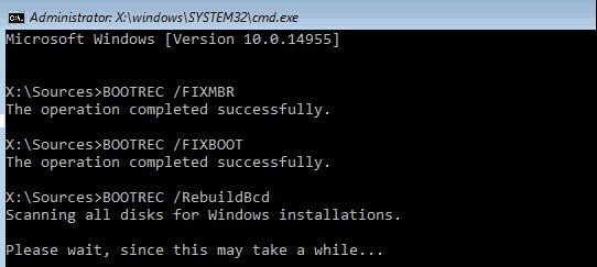 memperbaiki mbr dengan membangun kembali boot control data